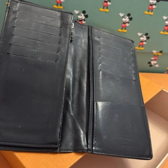 Authentic Louis Vuitton long leather wallet damier black - Picture 9 of 11